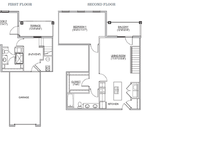 TH-1305: Beds - 2: Baths - 2: SqFt Range - 1305 to 1305