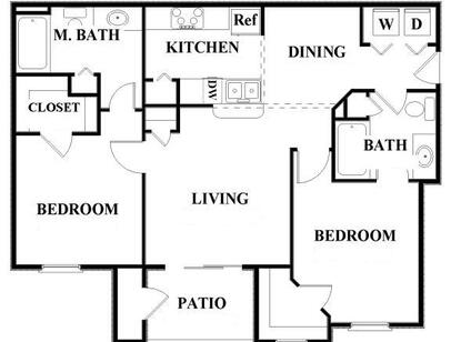 Red Oak: Beds - 2: Baths - 2: SqFt Range - 935 to 1023