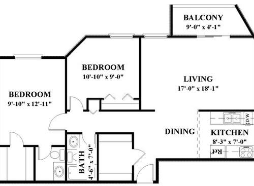 Spruce: Beds - 2: Baths - 1.5: SqFt Range - 900 to 900