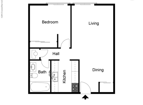 The Ayers: Beds - 1: Baths - 1: SqFt Range - 600 to 600