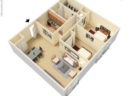 The Bonelli: Beds - 2: Baths - 1: SqFt Range - 800 to 800