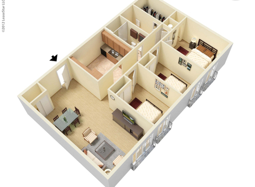 The Cambridge: Beds - 3: Baths - 1.5: SqFt Range - 1000 to 1000