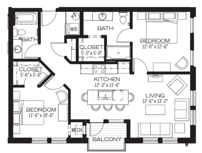 Clinton: Beds - 2: Baths - 2: SqFt Range - 982 to 982