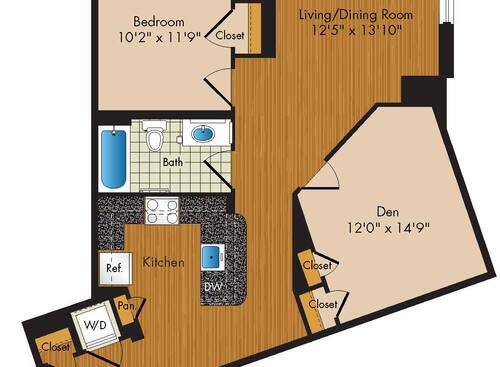 A6 1 Bedroom Apartment in Downtown Arlington VA