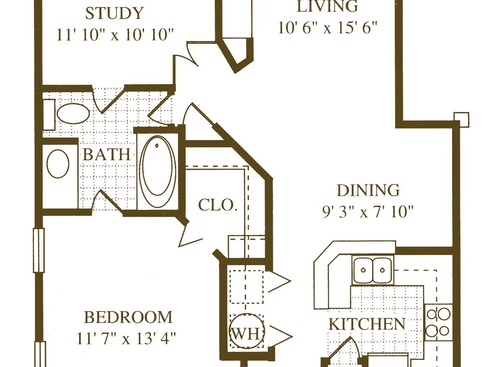 A4 - 1 Bedroom: Beds - 2: Baths - 1: SqFt Range - 956 to 956