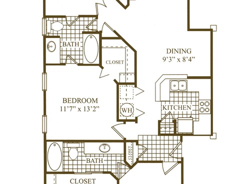 B3 - 2 Bedroom: Beds - 3: Baths - 2: SqFt Range - 1257 to 1257