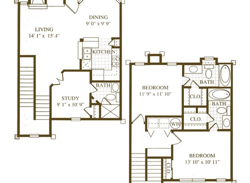 C1 - 3 Bedroom: Beds - 3: Baths - 3: SqFt Range - 1345 to 1345