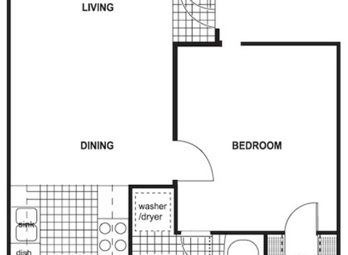 1 Bedroom: Beds - 1: Baths - 1: SqFt Range - 525 to 525