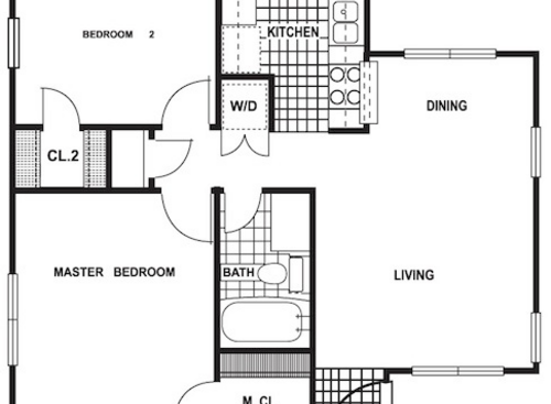 2 Bedroom: Beds - 2: Baths - 1: SqFt Range - 740 to 740