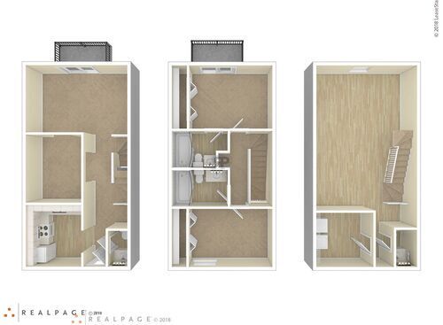 2 Bedroom Tri-Level	: Beds - 2: Baths - 2.5: SqFt Range - 1600 to 1600
