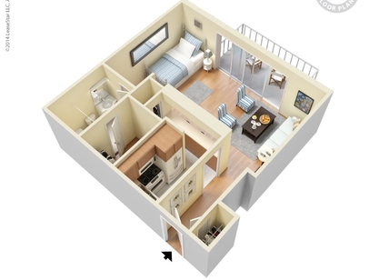 One Bedroom Small - Starting at $650: Beds - 1: Baths - 1: SqFt Range - 506 to 506