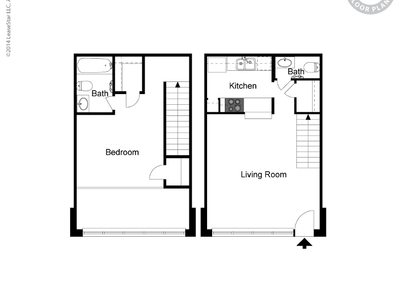 One Bedroom Townhouse - Starting at $674: Beds - 1: Baths - 1.5: SqFt Range - 796 to 796