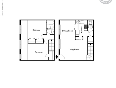 Two Bedroom Town - Starting at $803: Beds - 2: Baths - 1.5: SqFt Range - 1014 to 1014