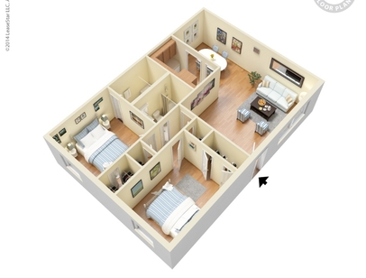 Two Bedroom Flat - Starting at $803: Beds - 2: Baths - 2: SqFt Range - 962 to 962
