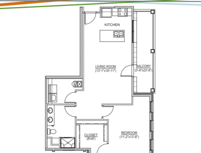 A-862: Beds - 1: Baths - 1: SqFt Range - 862 to 862