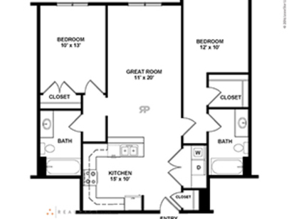 2 Bedroom: Beds - 2: Baths - 2: SqFt Range - 935 to 935