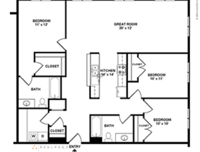 3 Bedroom: Beds - 3: Baths - 2: SqFt Range - 1314 to 1314