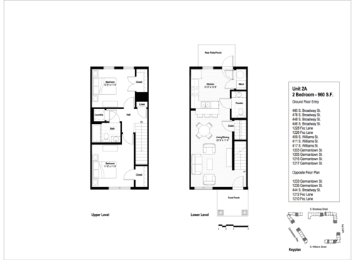 2 Bedroom: Beds - 2: Baths - 1: SqFt Range - 960 to 960