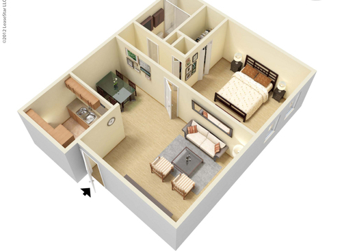 The Ayers: Beds - 1: Baths - 1: SqFt Range - 625 to 625