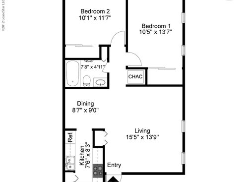 The Bonelli: Beds - 2: Baths - 1: SqFt Range - 826 to 826