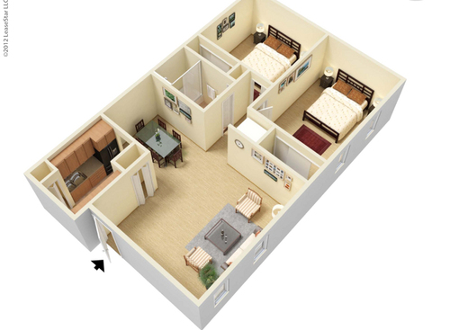 The Bonelli: Beds - 2: Baths - 1: SqFt Range - 826 to 826