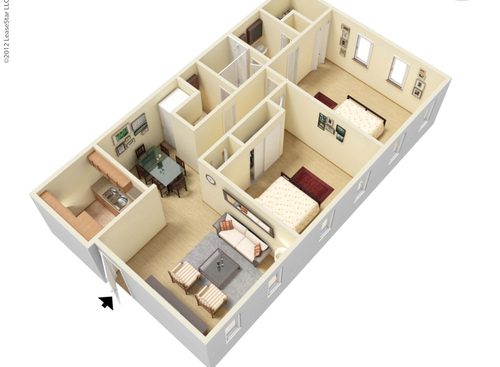 The Belmont: Beds - 2: Baths - 1.5: SqFt Range - 926 to 926