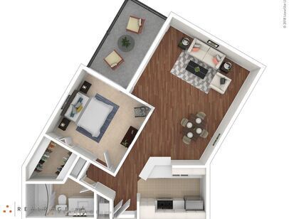 Plan A1: Beds - 1: Baths - 1: SqFt Range - 680 to 680
