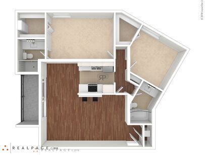 Plan B1: Beds - 2: Baths - 2: SqFt Range - 985 to 985