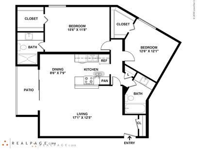Plan B1: Beds - 2: Baths - 2: SqFt Range - 985 to 985