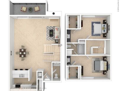 Plan T1: Beds - 2: Baths - 1.5: SqFt Range - 1200 to 1200