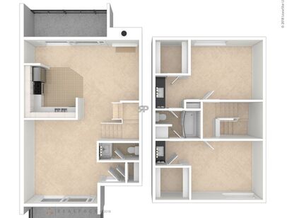 Plan T2: Beds - 2: Baths - 1.5: SqFt Range - 1200 to 1200