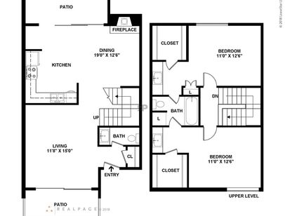 Plan T2: Beds - 2: Baths - 1.5: SqFt Range - 1200 to 1200