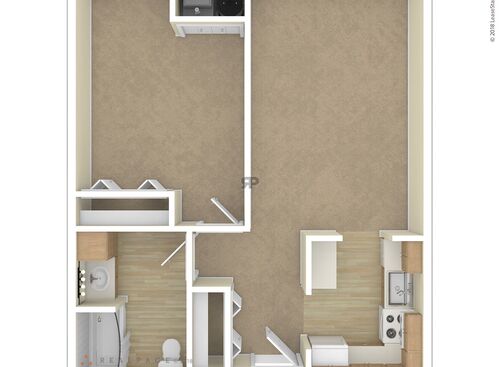 1 Bedroom: Beds - 1: Baths - 1: SqFt Range - 671 to 671