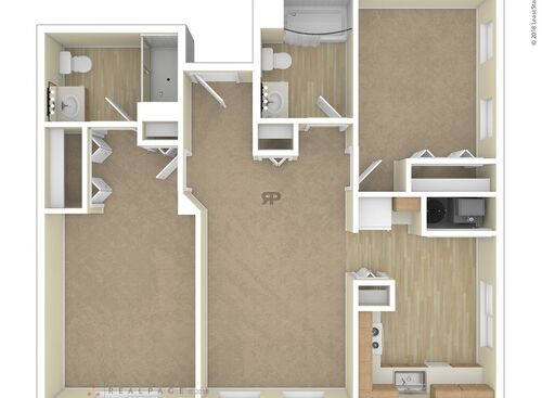 2 Bedrooms: Beds - 2: Baths - 1: SqFt Range - 995 to 995