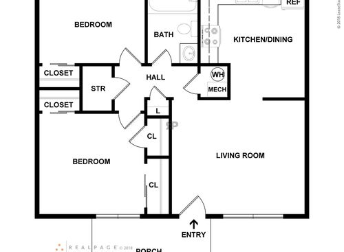 2 Bedroom: Beds - 2: Baths - 1: SqFt Range - 500 to 500