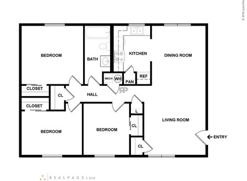 3 Bedroom: Beds - 3: Baths - 1: SqFt Range - 500 to 500