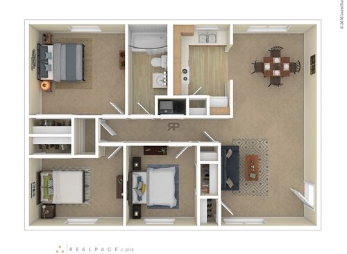 3 Bedroom: Beds - 3: Baths - 1: SqFt Range - 500 to 500