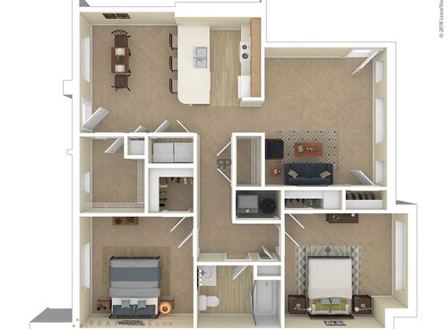 2 Bedroom: Beds - 2: Baths - 1: SqFt Range - 1152 to 1152
