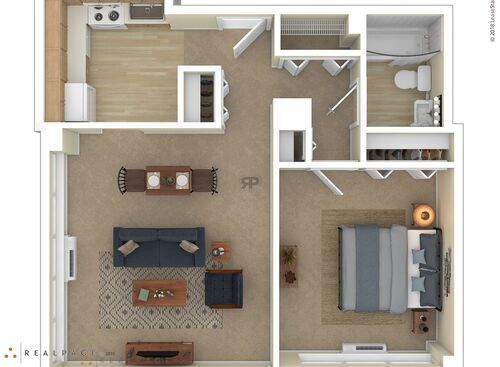 1 Bedroom A: Beds - 1: Baths - 1: SqFt Range - 624 to 624