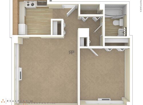 1 Bedroom A: Beds - 1: Baths - 1: SqFt Range - 624 to 624