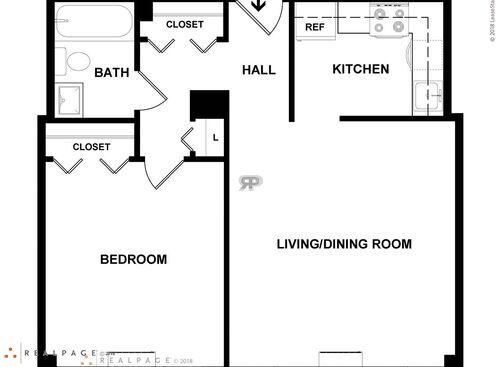 1 Bedroom B: Beds - 1: Baths - 1: SqFt Range - 624 to 624