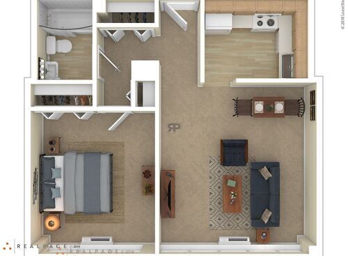 1 Bedroom B: Beds - 1: Baths - 1: SqFt Range - 624 to 624