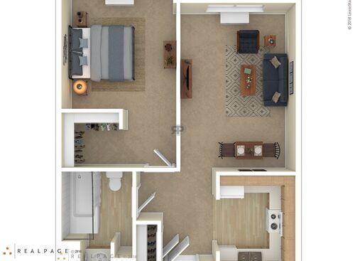 1 Bedroom: Beds - 1: Baths - 1: SqFt Range - 691 to 691