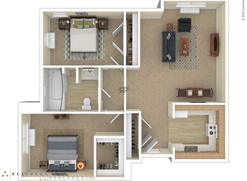 2 Bedroom: Beds - 2: Baths - 1: SqFt Range - 1075 to 1075