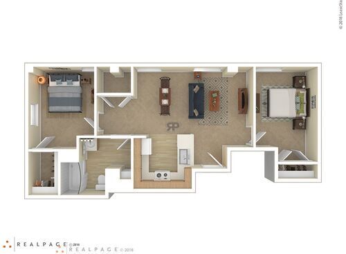 2 Bedroom: Beds - 2: Baths - 1: SqFt Range - 842 to 842