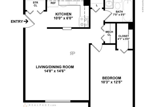 1 Bedroom: Beds - 1: Baths - 1: SqFt Range - 457 to 457