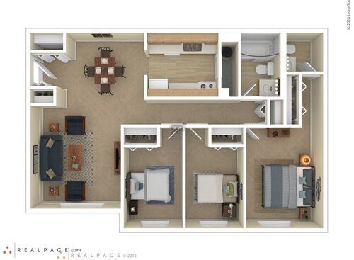 3 Bedroom: Beds - 3: Baths - 1: SqFt Range - 500 to 500