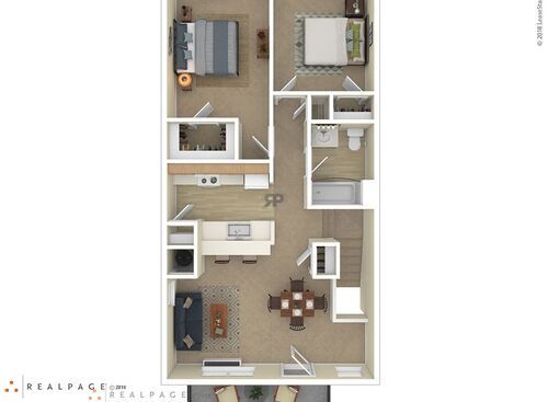 2 Bedroom: Beds - 2: Baths - 1: SqFt Range - 887 to 887