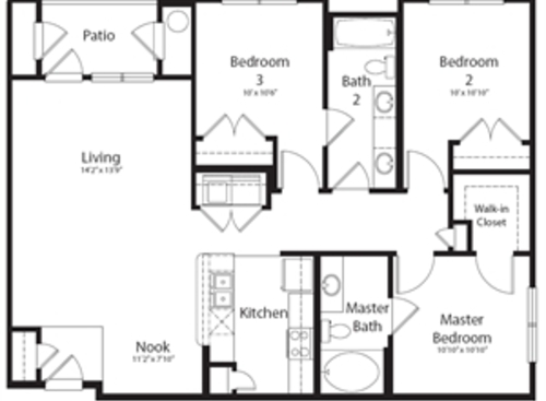3x2E: Beds - 3: Baths - 2: SqFt Range - 1218 to 1218