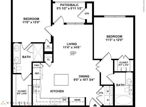 Holly: Beds - 2: Baths - 2: SqFt Range - 943 to 943
